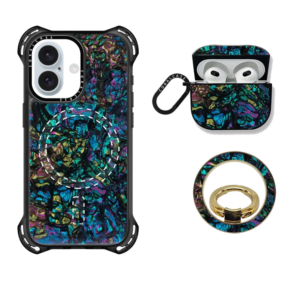 Abalone Shell phone case with matching accessories